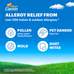 Claritin pack highlights HSA/FSA eligibility for convenient purchases