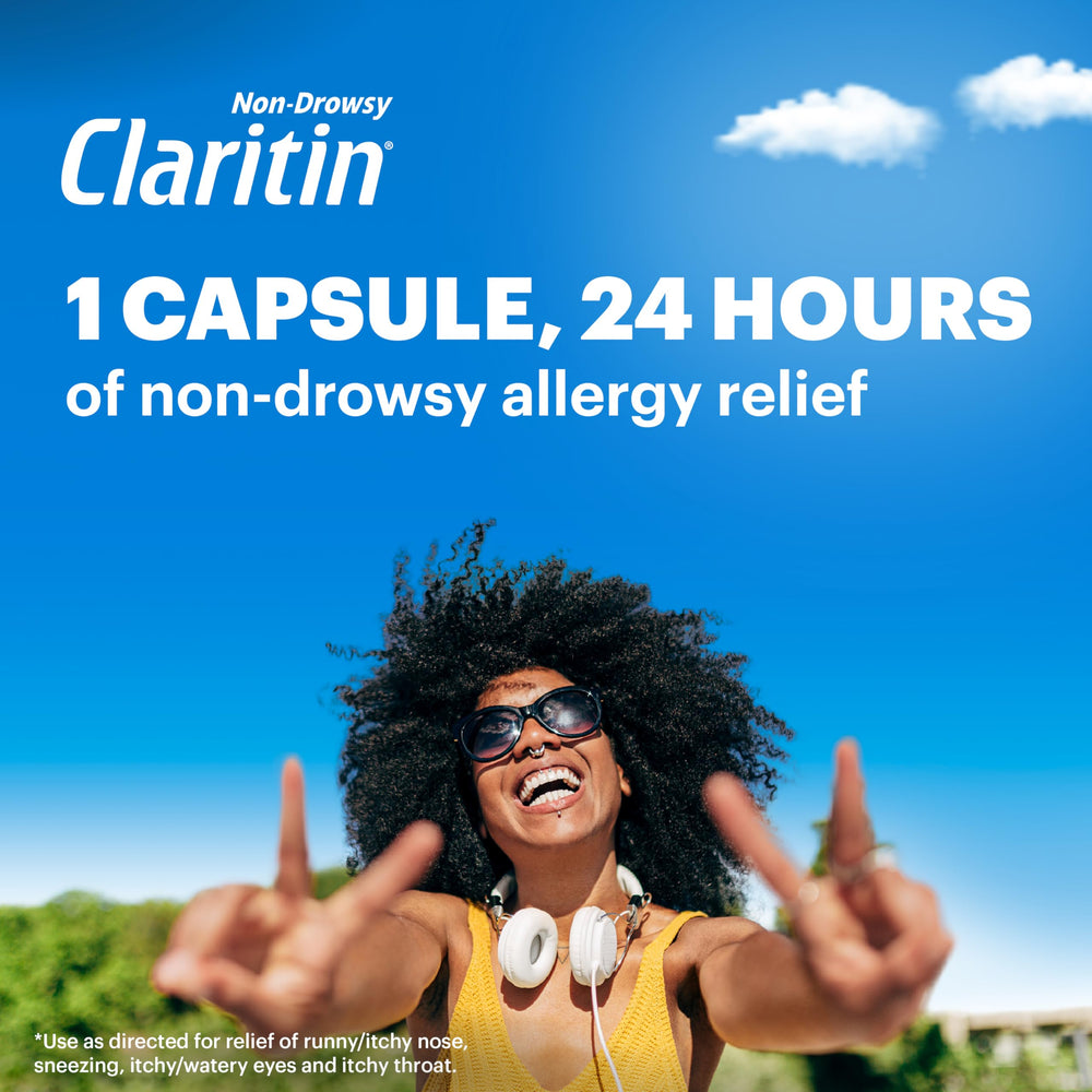 Claritin On-The-Go Relief 1-count pack prepared for travel and daily use