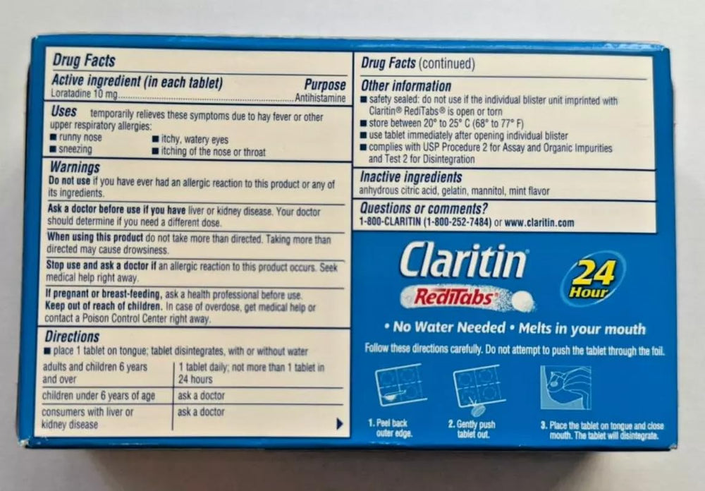 Claritin RediTabs help ease itchy eyes and sneezing during allergy season.