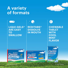 Claritin helps watery eyes in a sunny setting.