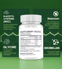 Clarusph NAC ingredients blend image illustrating glycine, bromelain, and selenium synergy.