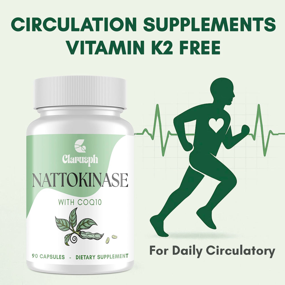 Clarusph nattokinase with CoQ10 capsules on bottle