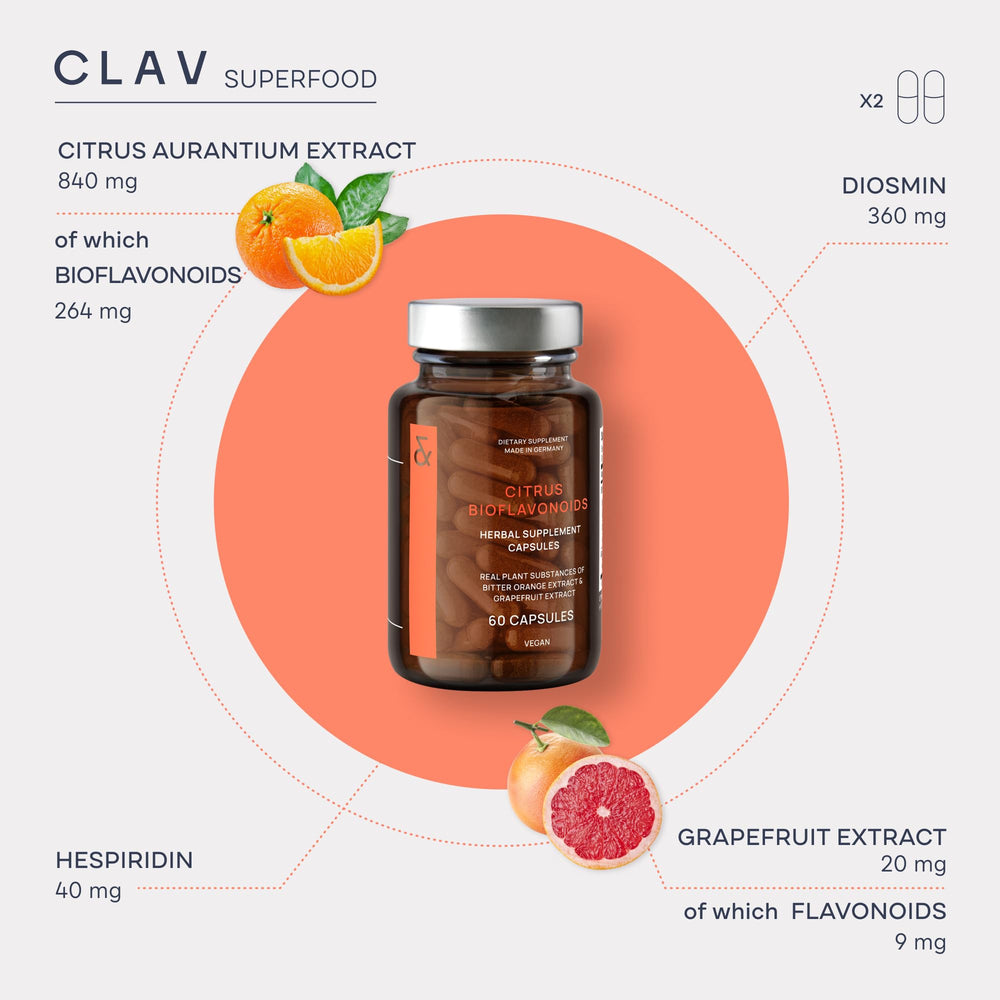 CLAV label close-up displays Citrus Aurantium and Citrus paradisi extracts.
