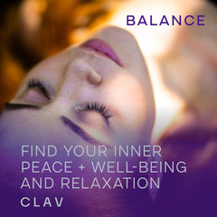 CLAV Mood Support capsules close-up highlighting vegan formula for mood support.