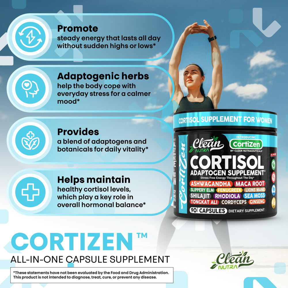 Clean Nutra Cortisol sea moss powder centerpiece for mineral nourishment