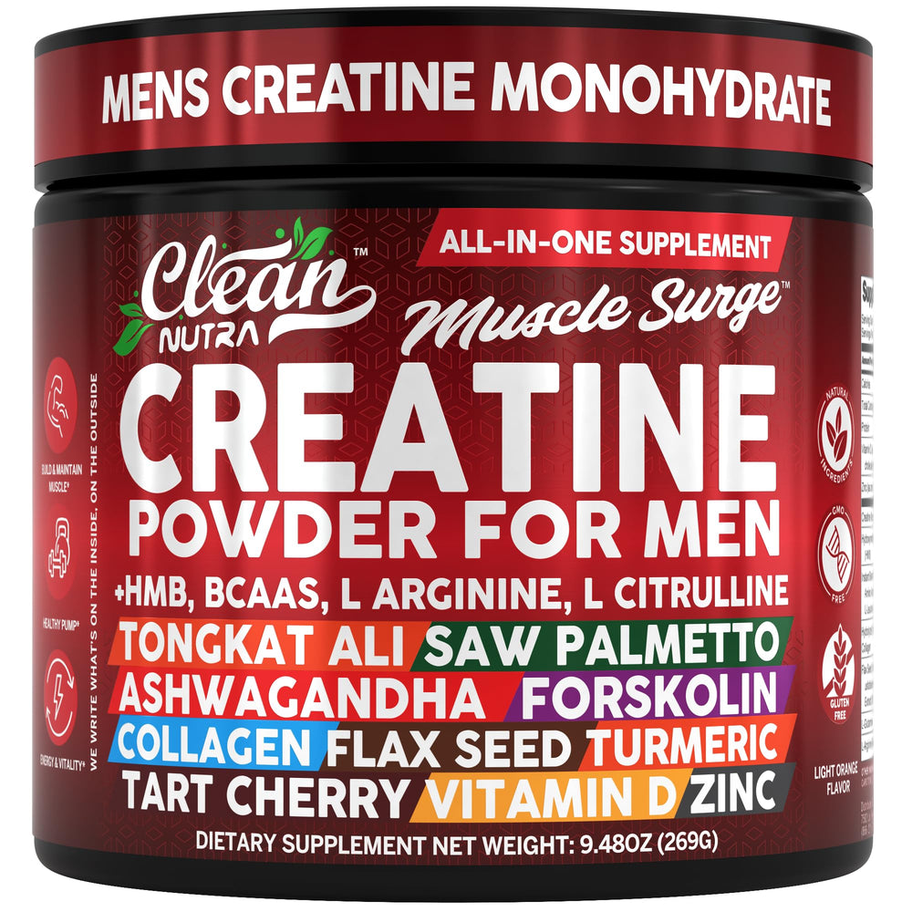 Clean Nutra Creatine Powder bottle displaying a clear label.