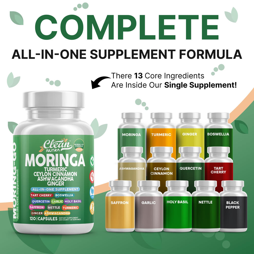 Clean Nutra Moring-Go capsules close-up highlights the easy-to-swallow dose