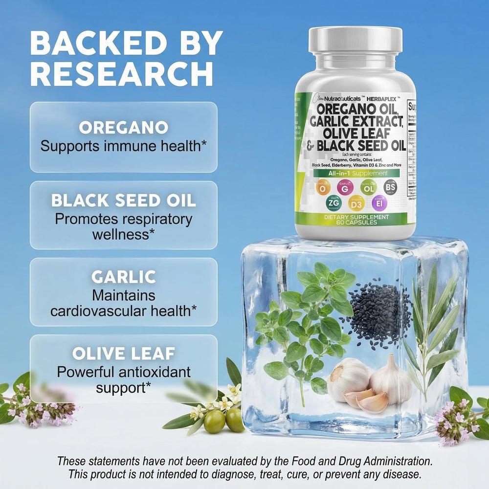 Clean Nutra olive leaf extract capsules highlight plant-based wellness.