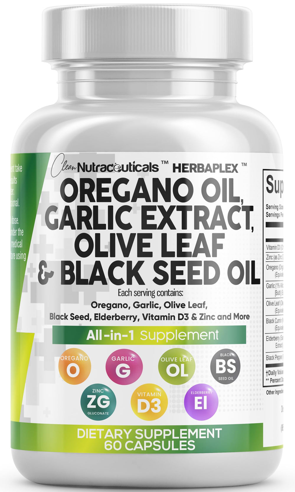 Clean Nutra oregano oil bottle showing potential immune support.