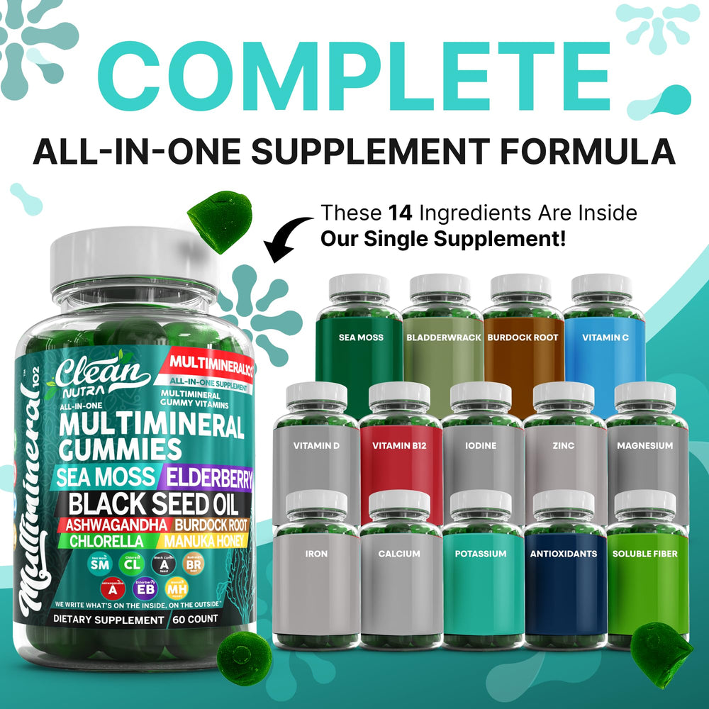 Clean Nutra Sea Moss Gummies bottle-open – convenient daily bite for families.
