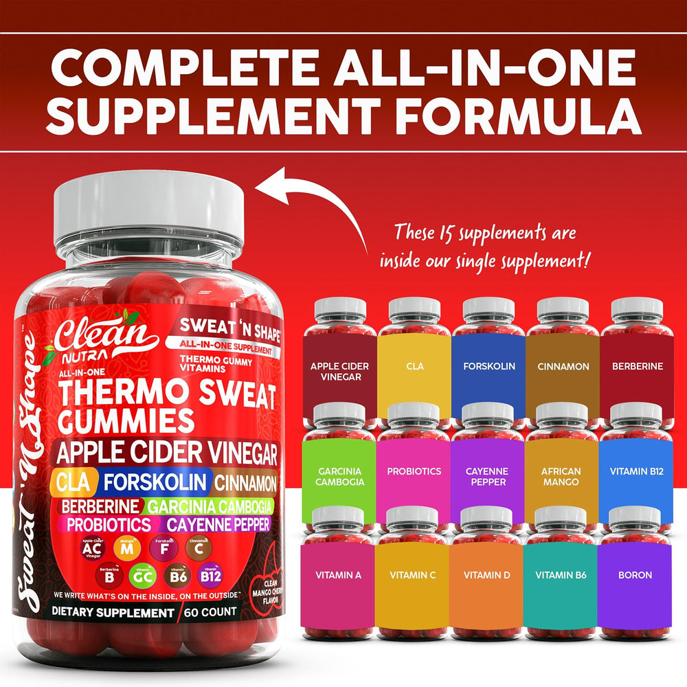 Clean Nutra Sweat N' Shape with CLA and cinnamon blend for endurance and appetite awareness.