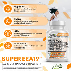 Clean Nutraceuticals amino acids pack shot presents convenient capsules for daily supplement routine