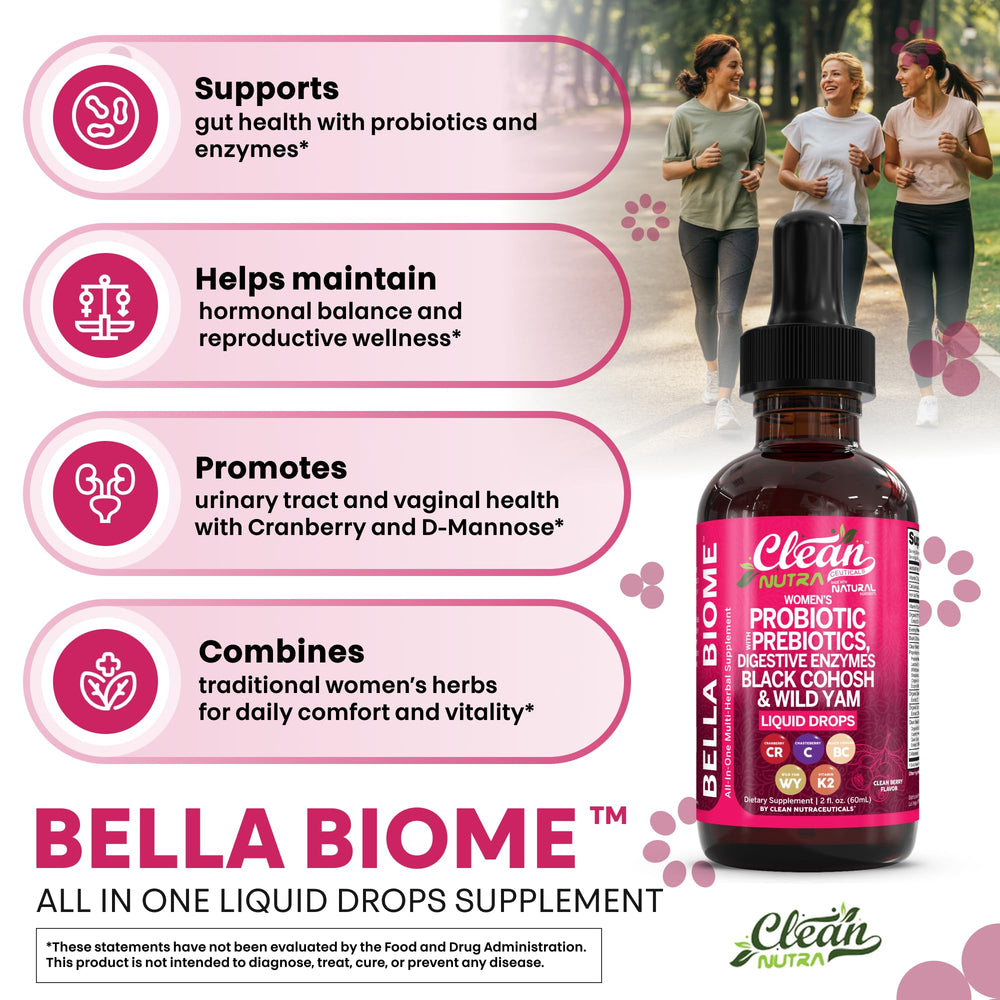 D-Mannose and cranberry blend within Bella Biotics supports urinary comfort