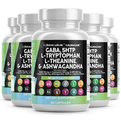 Clean Nutraceuticals CalmAgain bottle with GABA shows mood-support blend for daily balance