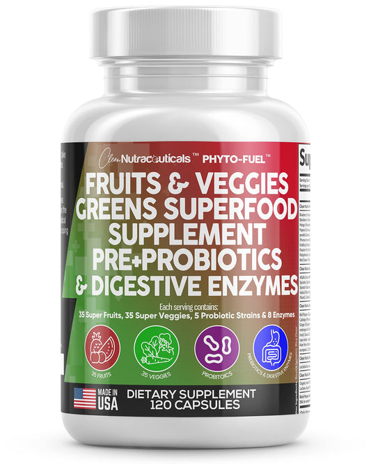 Clean Nutraceuticals Reds and Greens bottle for daily vitality and balanced nutrition