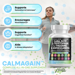 Clean Nutraceuticals GABA L-Theanine Ashwagandha cap-off highlights easy-to-store daily wellness support.