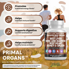 Clean Nutraceuticals grass-fed beef liver capsules bone marrow visual underscores minerals and bone health