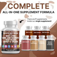 Clean Nutraceuticals grass-fed beef liver capsules heart inclusion highlighting energy-related nutrients