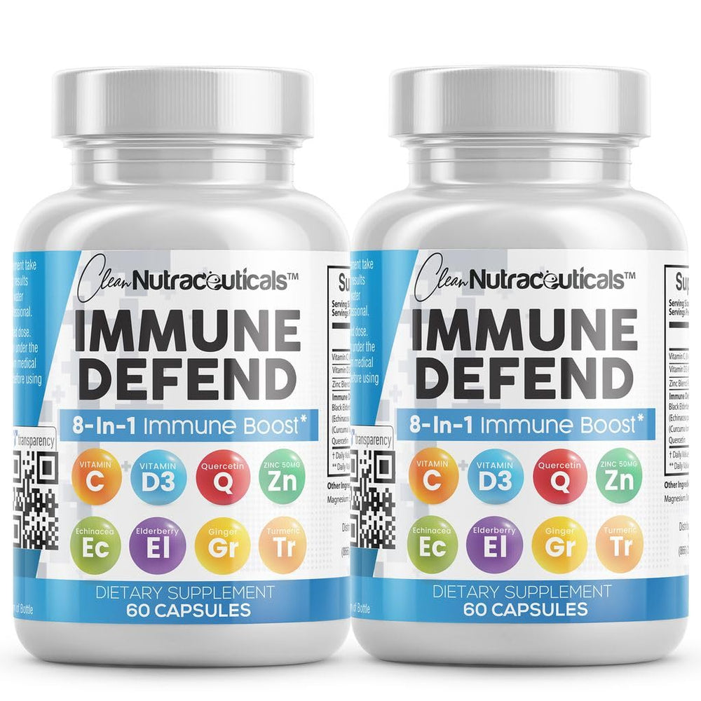Clean Nutraceuticals Immune Defense bottle front for everyday immune support.
