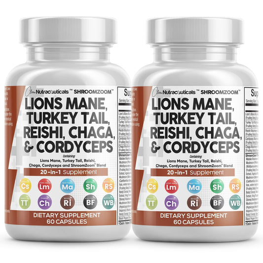 Clean Nutraceuticals Lions Mane 20in1 bottle may support focused wellness