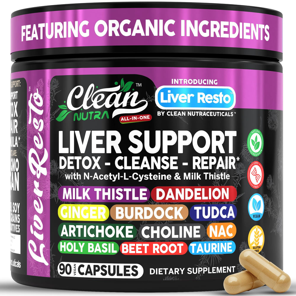 Clean Nutraceuticals Liver Cleanse bottle front view for daily liver support