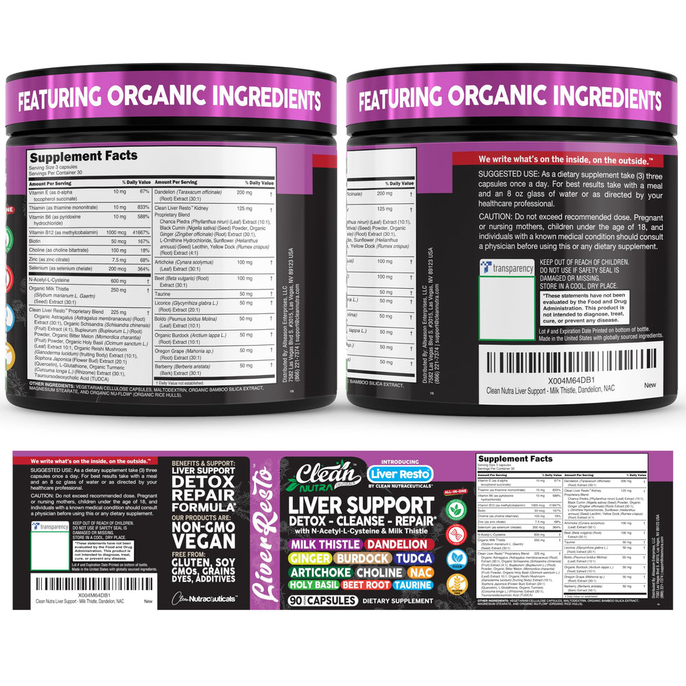 Bottle and label highlight a one-month supply of Liver Cleanse
