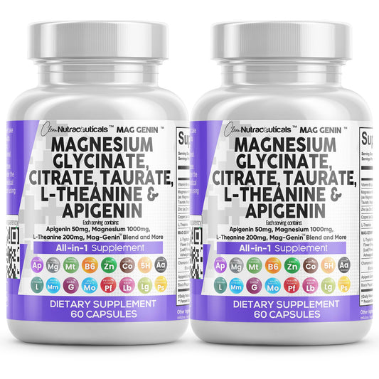 Clean Nutraceuticals Mag Genin bottle front for daily magnesium support