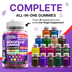 Clean Nutraceuticals menopause gummies with black cohosh for gentle mood support.