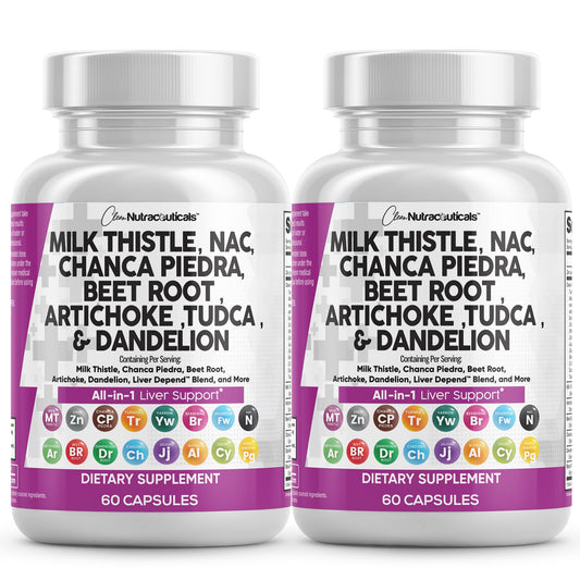 Clean Nutraceuticals milk thistle capsules bottle for daily liver wellness.
