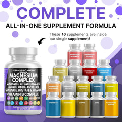 Close-up of MultiMag capsules highlighting diverse magnesium forms