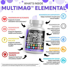 Label detail showing elemental magnesium and B vitamin blend