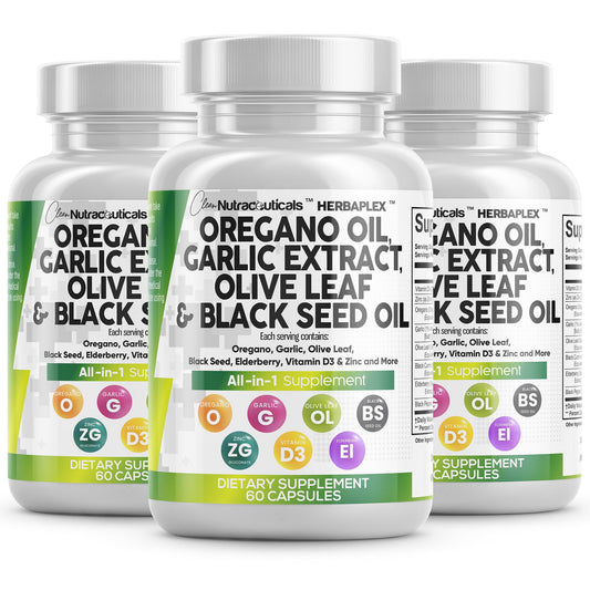 Clean Nutraceuticals oregano oil garlic extract bottle highlights immune support potential