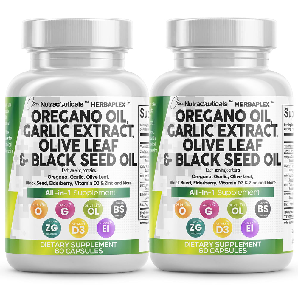 Clean Nutraceuticals oregano oil garlic extract bottle suggesting immune support potential