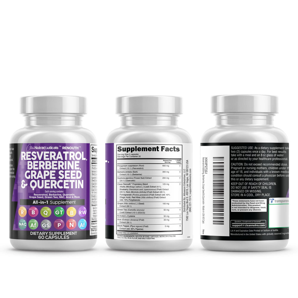 Renouth acai extract capsule with purple hue