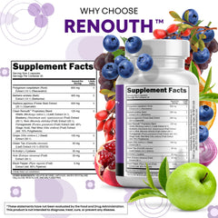 Renouth resveratrol capsule showcasing potent polyphenol blend