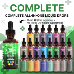 Clean Nutraceuticals Vitamin B Complex Liquid Drops label highlights vegan gluten-free formula