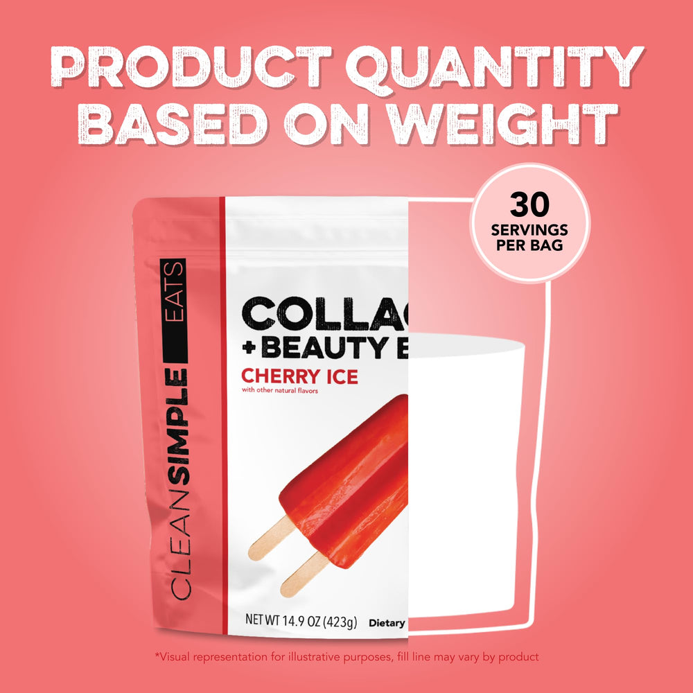 Clean Simple Eats 30-serving pouch highlighting convenient daily collagen ritual.