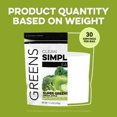 Clean Simple Eats Super Greens apple flavor in a smoothie mix.