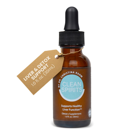 Clean Spirits bottle pour supports daily liver detox and easy dosing.