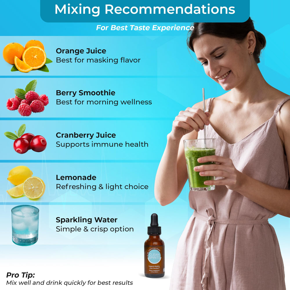 Clean Spirits label closeup highlights NAC and antioxidant ingredients.