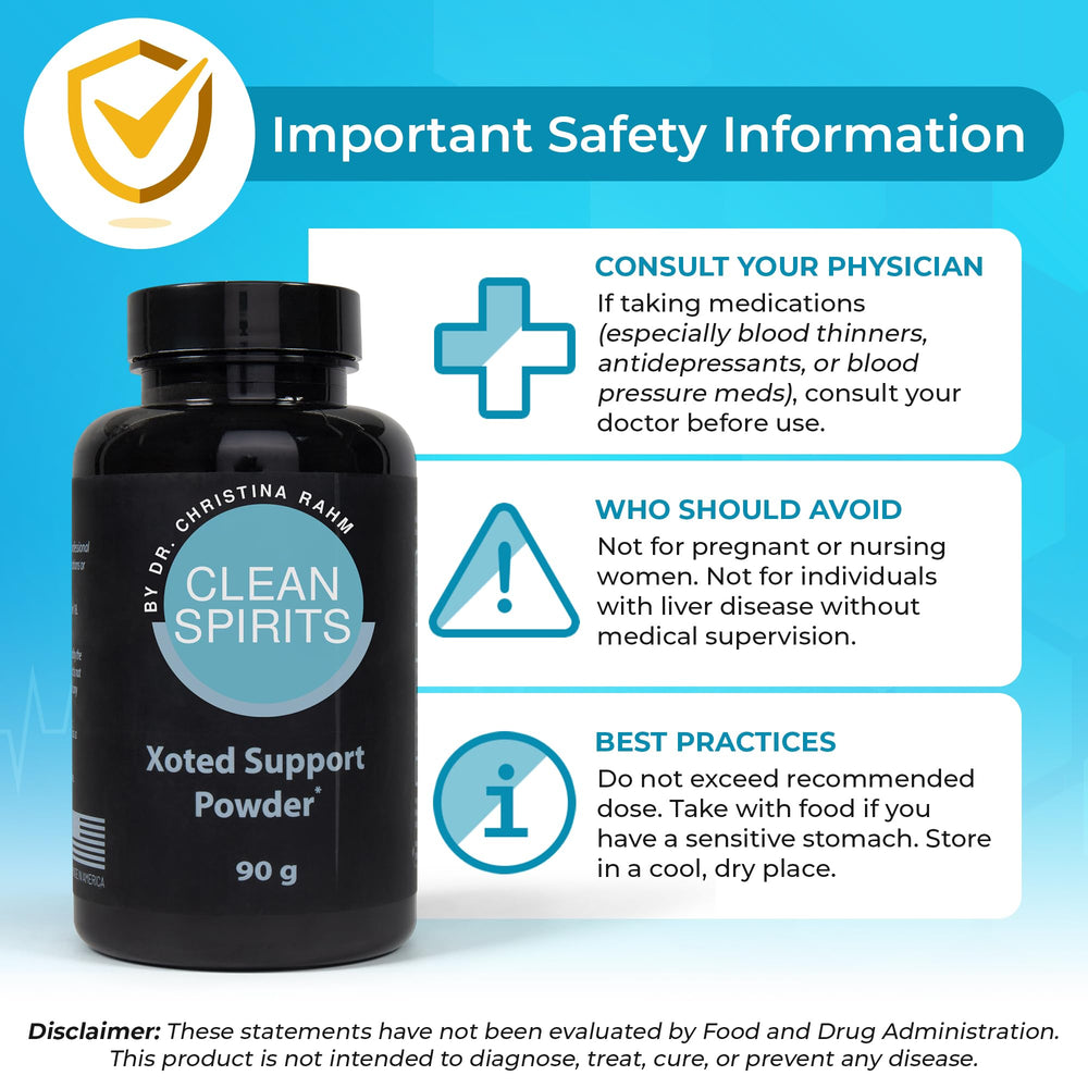 Clean Spirits Xoted Support vegan gluten-free label—suitable for plant-based diets.