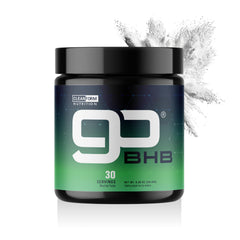 GoBHB Energy Powder bottle delivering steady energy for workouts.