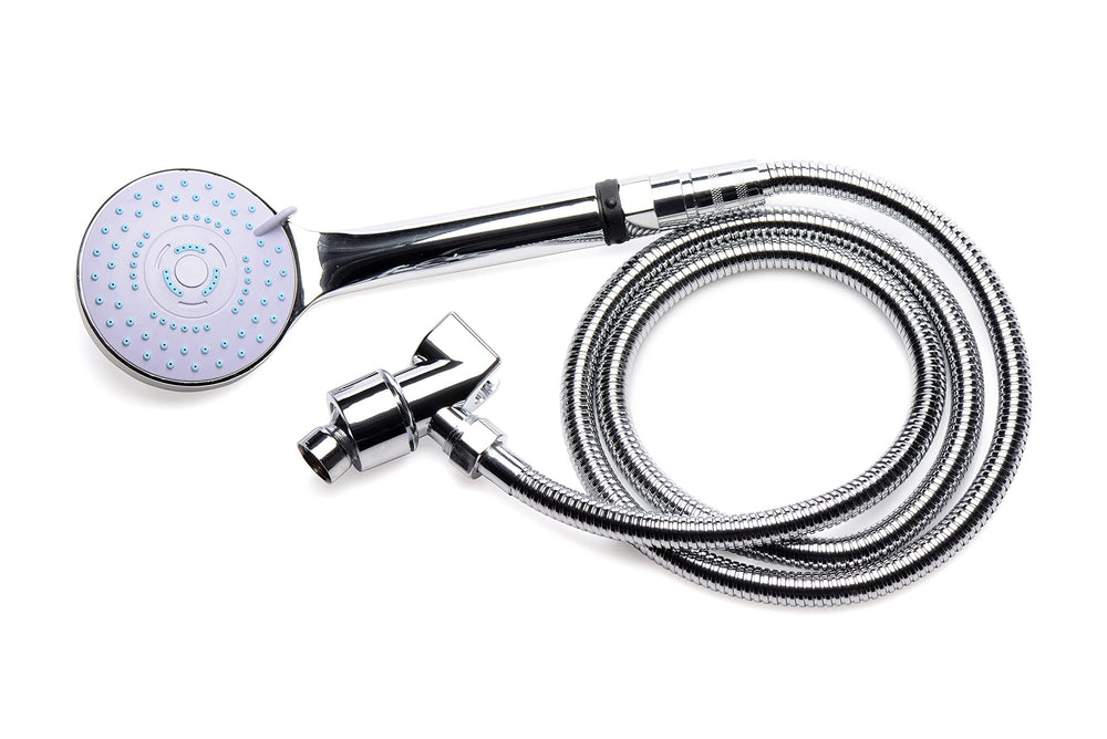 Cleanstream Aqua Shot shower head holder keeps setup discreet and ready.