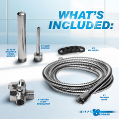 Cleanstream personal cleansing kit use demonstrates intuitive handling and flexible bathroom setup.