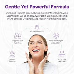Clear AF zinc-antioxidants blend capsule shows a science-backed support for balanced complexion.
