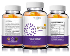 Front packaging of Clear-Biotic Apetasine Gummy with flavor and benefit highlights.