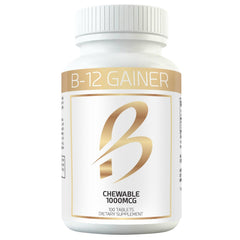 Clear-Biotic Weight Gainer B-12 chewable bottle cap showing easy appetite support