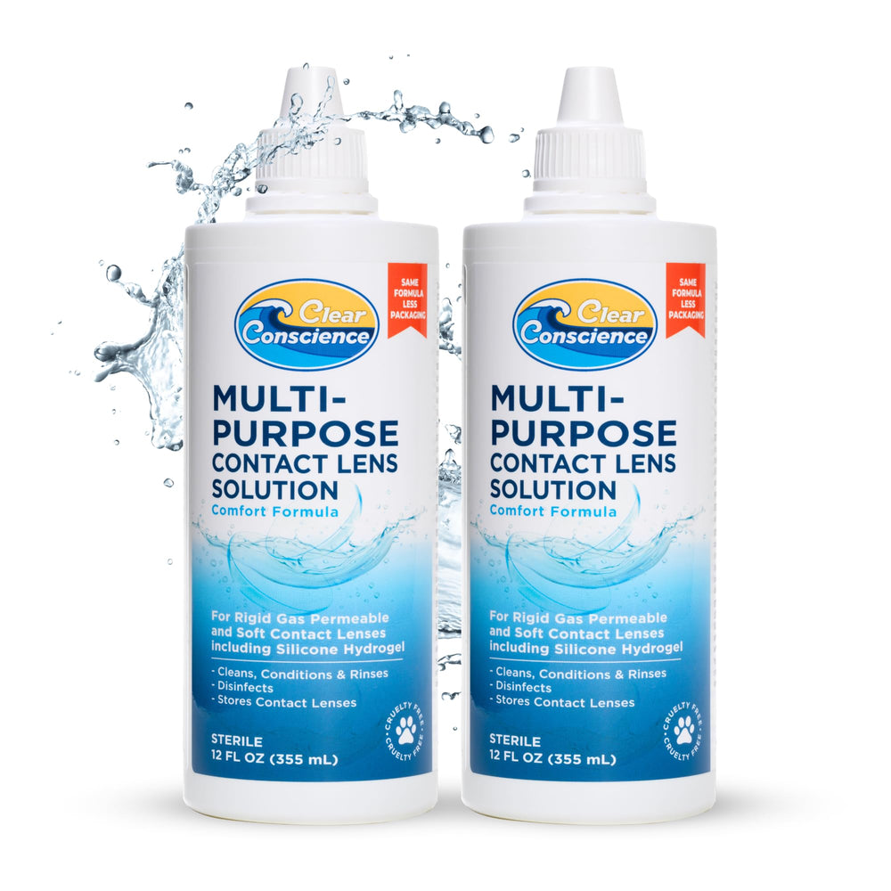 Clear Conscience bottle pours to show 12oz size for easy daily use