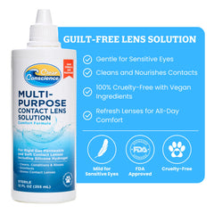 Multipurpose cleaner close-up demonstrates effective lens cleaning action