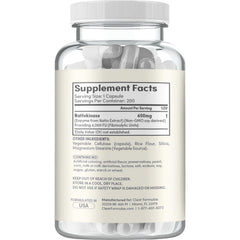 Close-up label of Clear Formulas Nattokinase highlights non-GMO natto extract.